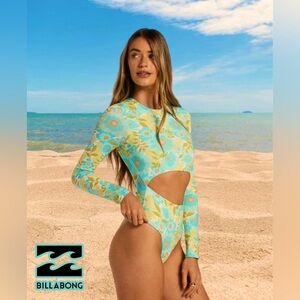 Billabong Floral Cutout Swim/Surf Suit. Size M/L